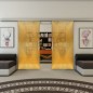 Glasschiebetür SLIM-LINE - Fineprint Modell 025 Gold auf Grauglas