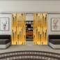 Glasschiebetür SLIM-LINE - Fineprint Modell 067 Gold auf Grauglas