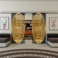Glasschiebetür SLIM-LINE - Fineprint Modell 109 Gold auf Grauglas