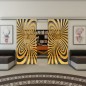 Glasschiebetür SLIM-LINE - Fineprint Modell 189 Gold auf Grauglas