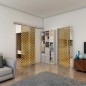 Glasschiebetür SLIM-LINE - Fineprint Modell 004 Gold auf Grauglas