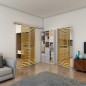 Glasschiebetür SLIM-LINE - Fineprint Modell 014 Gold auf Grauglas