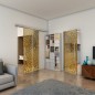 Glasschiebetür SLIM-LINE - Fineprint Modell 016 Gold auf Grauglas
