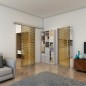 Glasschiebetür SLIM-LINE - Fineprint Modell 022 Gold auf Grauglas