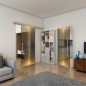 Glasschiebetür SLIM-LINE - Fineprint Modell 024 Gold auf Grauglas