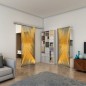 Glasschiebetür SLIM-LINE - Fineprint Modell 026 Gold auf Grauglas
