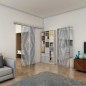 Glasschiebetür SLIM-LINE - Fineprint Modell 034 Weiss auf Grauglas