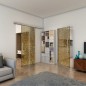 Glasschiebetür SLIM-LINE - Fineprint Modell 036 Gold auf Grauglas