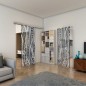 Glasschiebetür SLIM-LINE - Fineprint Modell 040 Weiss auf Grauglas
