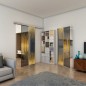 Glasschiebetür SLIM-LINE - Fineprint Modell 059 Gold auf Grauglas