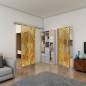 Glasschiebetür SLIM-LINE - Fineprint Modell 074 Gold auf Grauglas Glasschiebetür SLIM-LINE - Fineprint Modell 074 Gold auf Grauglas