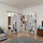 Glasschiebetür SLIM-LINE - Fineprint Modell 097 Weiss auf Grauglas