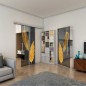 Glasschiebetür SLIM-LINE - Fineprint Modell 129 Gold auf Grauglas