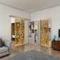 Glasschiebetür SLIM-LINE - Fineprint Modell 145 Gold auf Grauglas