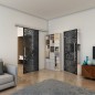 Glasschiebetür SLIM-LINE - Fineprint Modell 149 Schwarz auf Grauglas Glasschiebetür SLIM-LINE - Fineprint Modell 149 Schwarz auf Grauglas