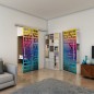 Glasschiebetür SLIM-LINE - Fineprint Modell 152 Verlauf auf Grauglas Glasschiebetür SLIM-LINE - Fineprint Modell 152 Verlauf auf Grauglas