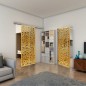 Glasschiebetür SLIM-LINE - Fineprint Modell 168 Gold auf Grauglas Glasschiebetür SLIM-LINE - Fineprint Modell 168 Gold auf Grauglas