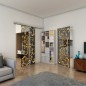 Glasschiebetür SLIM-LINE - Fineprint Modell 171 Gold auf Grauglas Glasschiebetür SLIM-LINE - Fineprint Modell 171 Gold auf Grauglas