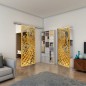 Glasschiebetür SLIM-LINE - Fineprint Modell 172 Gold auf Grauglas