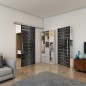 Glasschiebetür SLIM-LINE - Fineprint Modell 174 Schwarz auf Grauglas Glasschiebetür SLIM-LINE - Fineprint Modell 174 Schwarz auf Grauglas