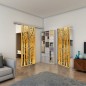 Glasschiebetür SLIM-LINE - Fineprint Modell 182 Gold auf Grauglas Glasschiebetür SLIM-LINE - Fineprint Modell 182 Gold auf Grauglas