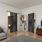 Glasschiebetür SLIM-LINE - Fineprint Modell 190 Schwarz auf Grauglas Glasschiebetür SLIM-LINE - Fineprint Modell 190 Schwarz auf Grauglas
