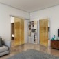 Glasschiebetür SLIM-LINE - Fineprint Modell 193 Gold auf Grauglas