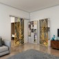 Glasschiebetür SLIM-LINE - Fineprint Modell 195 Gold auf Grauglas