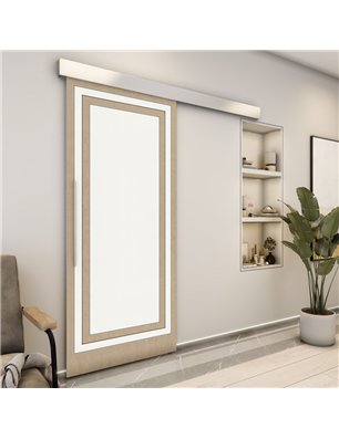Holzschiebetür Eco-Line - Eiche und Weiss  Model 1041