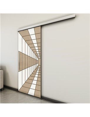 Holzschiebetür Slim-Line - Eiche und Weiss  Model 1034