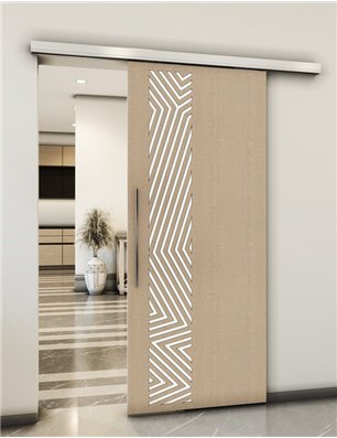 Holzschiebetür Slim-Line - Eiche und Weiss  Model 1070