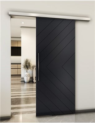 Holzschiebetür Slim-Line - Schwarz  Model 1038