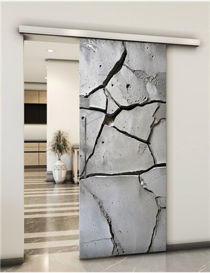 Holzschiebetür Slim-Line - Beton und Stein  Model 1041