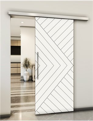 Holzschiebetür Slim-Line - Weiss  Model 2037
