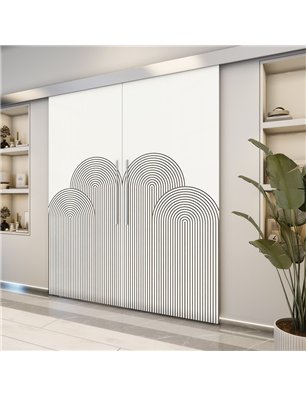 Holzschiebetür Eco-Line - Eiche und Weiss  Model 3057-2