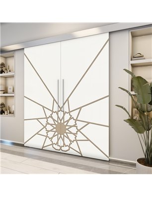 Holzschiebetür Eco-Line - Eiche und Weiss  Model 3068-2