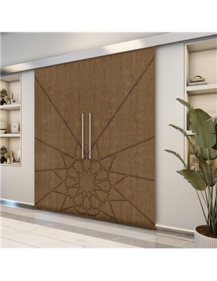 Holzschiebetür Eco-Line - Nussbaum  Model 3068-2