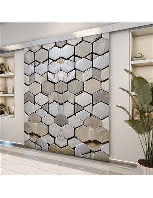 Holzschiebetür Eco-Line - Beton und Stein  Model 3027-2