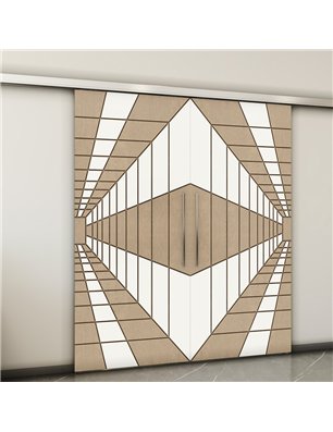 Holzschiebetür Slim-Line - Eiche und Weiss  Model 3034-2