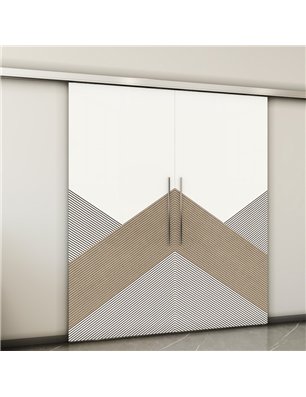 Holzschiebetür Slim-Line - Eiche und Weiss  Model 3044-2
