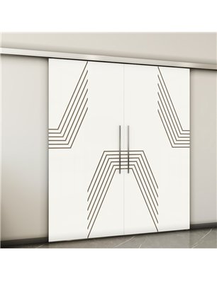 Holzschiebetür Slim-Line - Eiche und Weiss  Model 3060-2