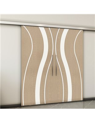 Holzschiebetür Slim-Line - Eiche und Weiss  Model 3064-2