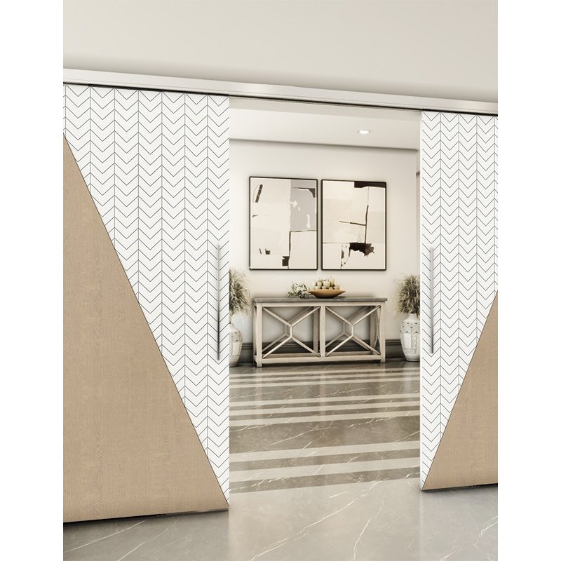 Holzschiebetür Slim-Line - Eiche und Weiss Model 3078 Holzschiebetür Slim-Line - Eiche und Weiss Model 3078