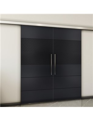 Holzschiebetür Slim-Line - Schwarz  Model 3020-2