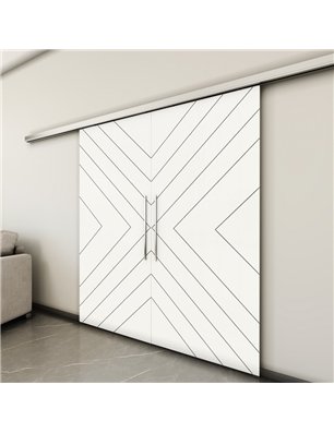Holzschiebetür Slim-Line - Weiss  Model 3038-3