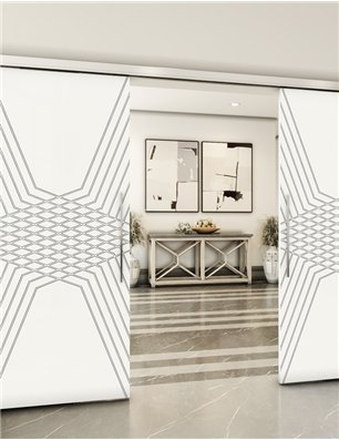 Holzschiebetür Slim-Line - Weiss  Model 3084
