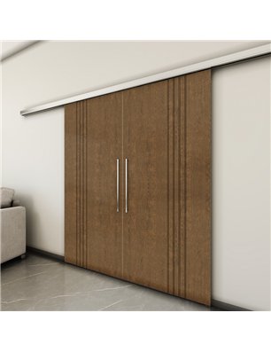 Holzschiebetür Slim-Line - Nussbaum  Model 3028-3