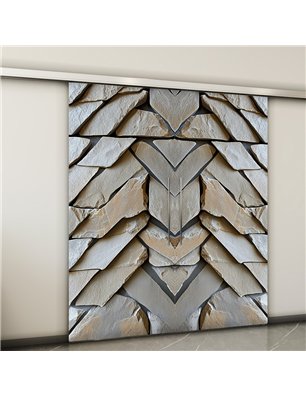 Holzschiebetür Slim-Line - Beton und Stein  Model 3028-2