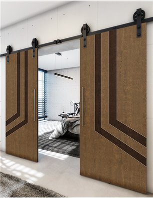 Holzschiebetür Barn-Line - Holz-Mix  Model 4073