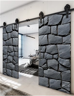 Holzschiebetür Barn-Line - Beton und Stein  Model 4004